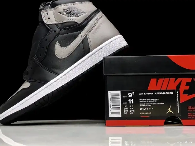 Rep Onekick OG High 555088-013 1 Shadow Air Grey Jordan Retro Black 0328